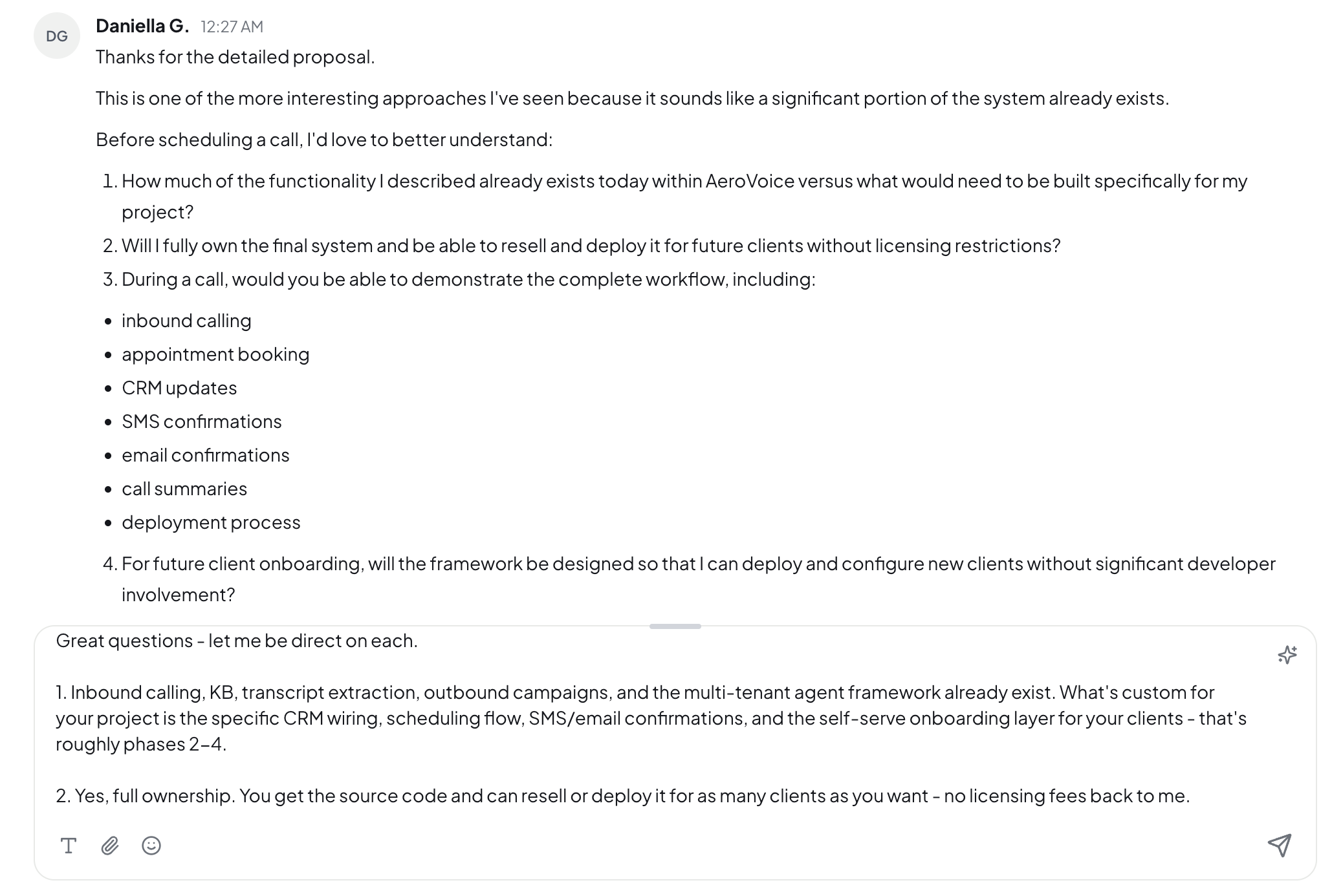 AI auto reply
